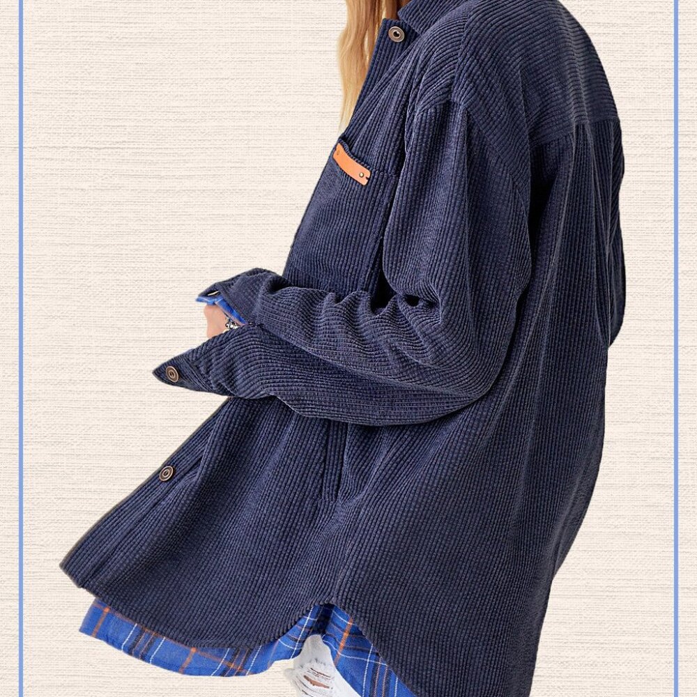 Relaxed Fit Casual Madera Button Down Shacket/Jacket
